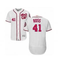 Men's Washington Nationals #41 Joe Ross White Home Flex Base Authentic Collection Baseball Player Jersey