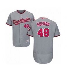 Men's Washington Nationals #48 Javy Guerra Grey Road Flex Base Authentic Collection Baseball Player Jersey