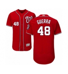 Men's Washington Nationals #48 Javy Guerra Red Alternate Flex Base Authentic Collection Baseball Player Jersey