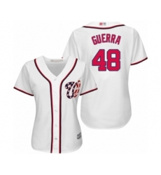 Women's Washington Nationals #48 Javy Guerra Authentic White Home Cool Base Baseball Player Jersey