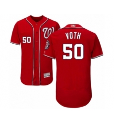 Men's Washington Nationals #50 Austin Voth Red Alternate Flex Base Authentic Collection Baseball Player Jersey