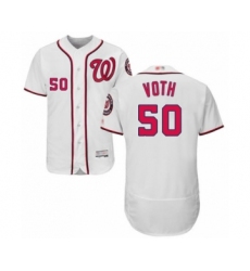 Men's Washington Nationals #50 Austin Voth White Home Flex Base Authentic Collection Baseball Player Jersey