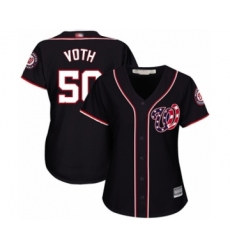 Women's Washington Nationals #50 Austin Voth Authentic Navy Blue Alternate 2 Cool Base Baseball Player Jersey