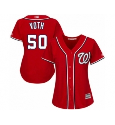Women's Washington Nationals #50 Austin Voth Authentic Red Alternate 1 Cool Base Baseball Player Jersey