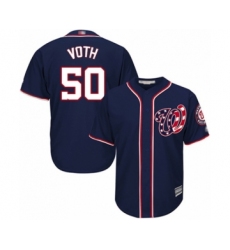 Youth Washington Nationals #50 Austin Voth Authentic Navy Blue Alternate 2 Cool Base Baseball Player Jersey