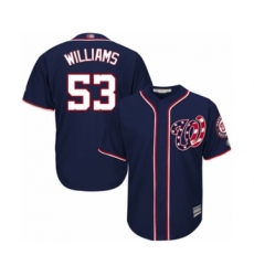 Youth Washington Nationals #53 Austen Williams Authentic Navy Blue Alternate 2 Cool Base Baseball Player Jersey