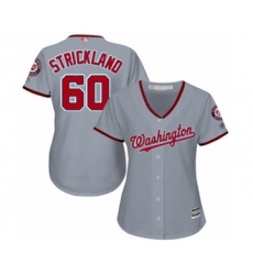 Women's Washington Nationals #60 Hunter Strickland Authentic Grey Road Cool Base Baseball Player Jersey