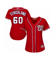 Women's Washington Nationals #60 Hunter Strickland Authentic Red Alternate 1 Cool Base Baseball Player Jersey
