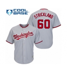 Youth Washington Nationals #60 Hunter Strickland Authentic Grey Road Cool Base Baseball Player Jersey