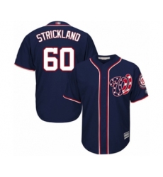 Youth Washington Nationals #60 Hunter Strickland Authentic Navy Blue Alternate 2 Cool Base Baseball Player Jersey