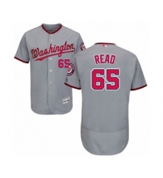 Men's Washington Nationals #65 Raudy Read Grey Road Flex Base Authentic Collection Baseball Player Jersey
