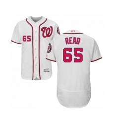 Men's Washington Nationals #65 Raudy Read White Home Flex Base Authentic Collection Baseball Player Jersey