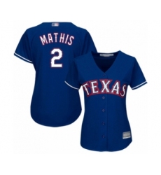 Women's Texas Rangers #2 Jeff Mathis Authentic Royal Blue Alternate 2 Cool Base Baseball Player Jersey