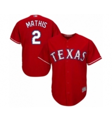 Youth Texas Rangers #2 Jeff Mathis Authentic Red Alternate Cool Base Baseball Player Jersey