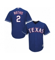 Youth Texas Rangers #2 Jeff Mathis Authentic Royal Blue Alternate 2 Cool Base Baseball Player Jersey