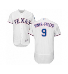 Men's Texas Rangers #9 Isiah Kiner-Falefa White Home Flex Base Authentic Collection Baseball Player Jersey
