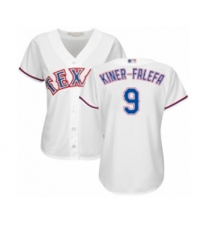 Women's Texas Rangers #9 Isiah Kiner-Falefa Authentic White Home Cool Base Baseball Player Jersey