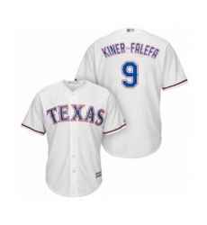 Youth Texas Rangers #9 Isiah Kiner-Falefa Authentic White Home Cool Base Baseball Player Jersey