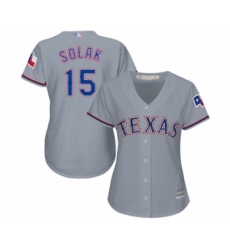 Women's Texas Rangers #15 Nick Solak Authentic Grey Road Cool Base Baseball Player Jersey
