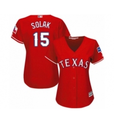 Women's Texas Rangers #15 Nick Solak Authentic Red Alternate Cool Base Baseball Player Jersey