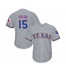 Youth Texas Rangers #15 Nick Solak Authentic Grey Road Cool Base Baseball Player Jersey