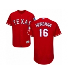Men's Texas Rangers #16 Scott Heineman Red Alternate Flex Base Authentic Collection Baseball Player Jersey