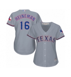 Women's Texas Rangers #16 Scott Heineman Authentic Grey Road Cool Base Baseball Player Jersey