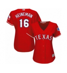 Women's Texas Rangers #16 Scott Heineman Authentic Red Alternate Cool Base Baseball Player Jersey