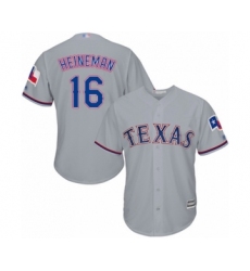 Youth Texas Rangers #16 Scott Heineman Authentic Grey Road Cool Base Baseball Player Jersey