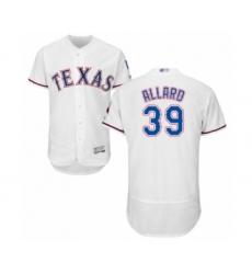Men's Texas Rangers #39 Kolby Allard White Home Flex Base Authentic Collection Baseball Player Jersey