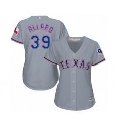 Women's Texas Rangers #39 Kolby Allard Authentic Grey Road Cool Base Baseball Player Jersey