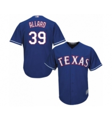 Youth Texas Rangers #39 Kolby Allard Authentic Royal Blue Alternate 2 Cool Base Baseball Player Jersey