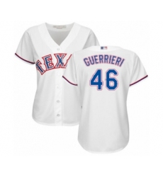 Women's Texas Rangers #46 Taylor Guerrieri Authentic White Home Cool Base Baseball Player Jersey