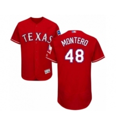 Men's Texas Rangers #48 Rafael Montero Red Alternate Flex Base Authentic Collection Baseball Player Jersey