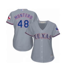 Women's Texas Rangers #48 Rafael Montero Authentic Grey Road Cool Base Baseball Player Jersey