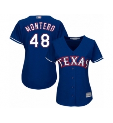 Women's Texas Rangers #48 Rafael Montero Authentic Royal Blue Alternate 2 Cool Base Baseball Player Jersey