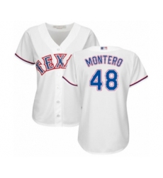 Women's Texas Rangers #48 Rafael Montero Authentic White Home Cool Base Baseball Player Jersey