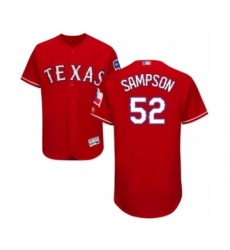 Men's Texas Rangers #52 Adrian Sampson Red Alternate Flex Base Authentic Collection Baseball Player Jersey