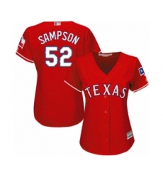 Women's Texas Rangers #52 Adrian Sampson Authentic Red Alternate Cool Base Baseball Player Jersey