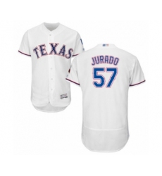 Men's Texas Rangers #57 Ariel Jurado White Home Flex Base Authentic Collection Baseball Player Jersey