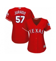Women's Texas Rangers #57 Ariel Jurado Authentic Red Alternate Cool Base Baseball Player Jersey