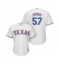 Youth Texas Rangers #57 Ariel Jurado Authentic White Home Cool Base Baseball Player Jersey