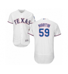 Men's Texas Rangers #59 Brett Martin White Home Flex Base Authentic Collection Baseball Player Jersey