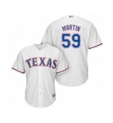Youth Texas Rangers #59 Brett Martin Authentic White Home Cool Base Baseball Player Jersey