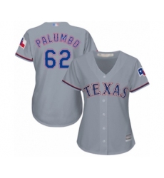 Women's Texas Rangers #62 Joe Palumbo Authentic Grey Road Cool Base Baseball Player Jersey