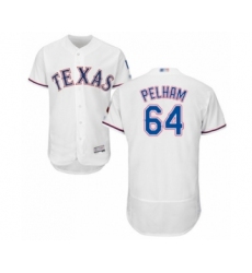 Men's Texas Rangers #64 C.D. Pelham White Home Flex Base Authentic Collection Baseball Player Jersey