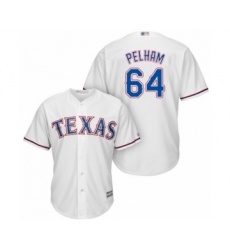 Youth Texas Rangers #64 C.D. Pelham Authentic White Home Cool Base Baseball Player Jersey