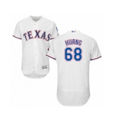 Men's Texas Rangers #68 Wei-Chieh Huang White Home Flex Base Authentic Collection Baseball Player Jersey