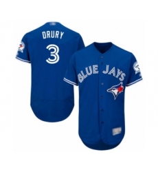Men's Toronto Blue Jays #3 Brandon Drury Blue Alternate Flex Base Authentic Collection Baseball Player Jersey