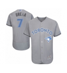 Men's Toronto Blue Jays #7 Richard Urena Authentic Gray 2016 Father's Day Fashion Flex Base Baseball Player Jersey